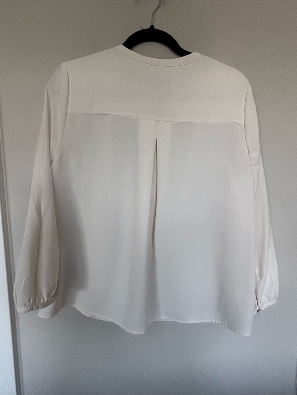 J. Crew White Split-Neck Blouse with Balloon Sleeves - Picture 2 of 4